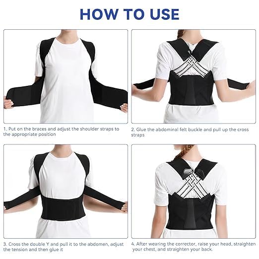 Lovika Posture Corrector Free Size Designed to provide exceptional Back Straight And Shoulder Support Belt